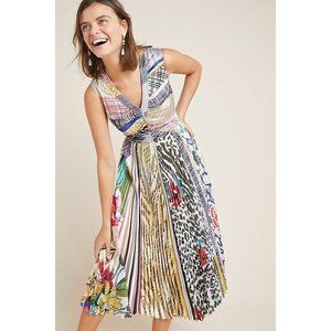 Geisha Designs Anthropologie Jacinta Pleated Dress Fit & Flare Sleeveless Size 4